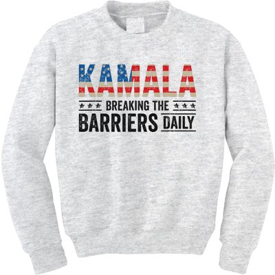 Kamala Harris Breaking Barriers Daily Design Kids Sweatshirt