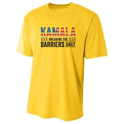 Kamala Harris Breaking Barriers Daily Design Youth Performance Sprint T-Shirt