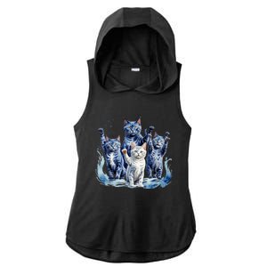 Kamala Harris Blue Cats Wave Funny For Cat Owners Ladies PosiCharge Tri-Blend Wicking Draft Hoodie Tank