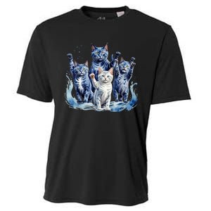 Kamala Harris Blue Cats Wave Funny For Cat Owners Cooling Performance Crew T-Shirt