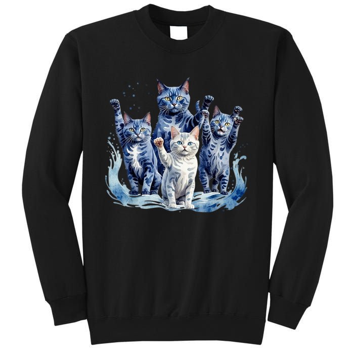 Kamala Harris Blue Cats Wave Funny For Cat Owners Sweatshirt