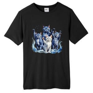 Kamala Harris Blue Cats Wave Funny For Cat Owners Tall Fusion ChromaSoft Performance T-Shirt