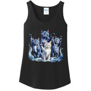 Kamala Harris Blue Cats Wave Funny For Cat Owners Ladies Essential Tank