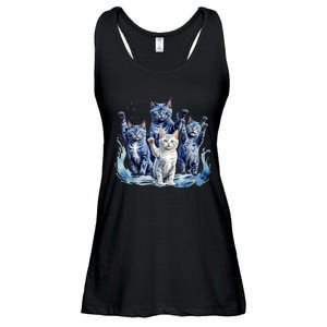 Kamala Harris Blue Cats Wave Funny For Cat Owners Ladies Essential Flowy Tank