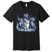 Kamala Harris Blue Cats Wave Funny For Cat Owners Premium T-Shirt