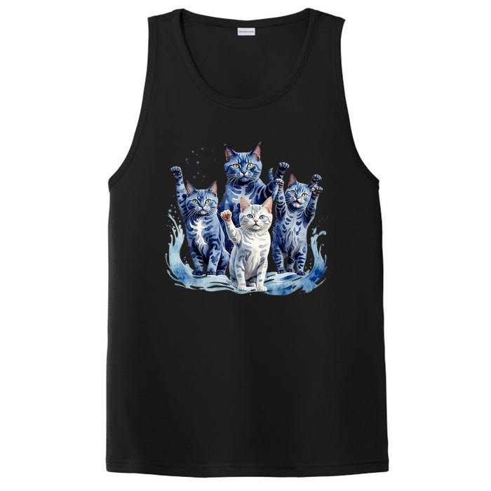 Kamala Harris Blue Cats Wave Funny For Cat Owners PosiCharge Competitor Tank