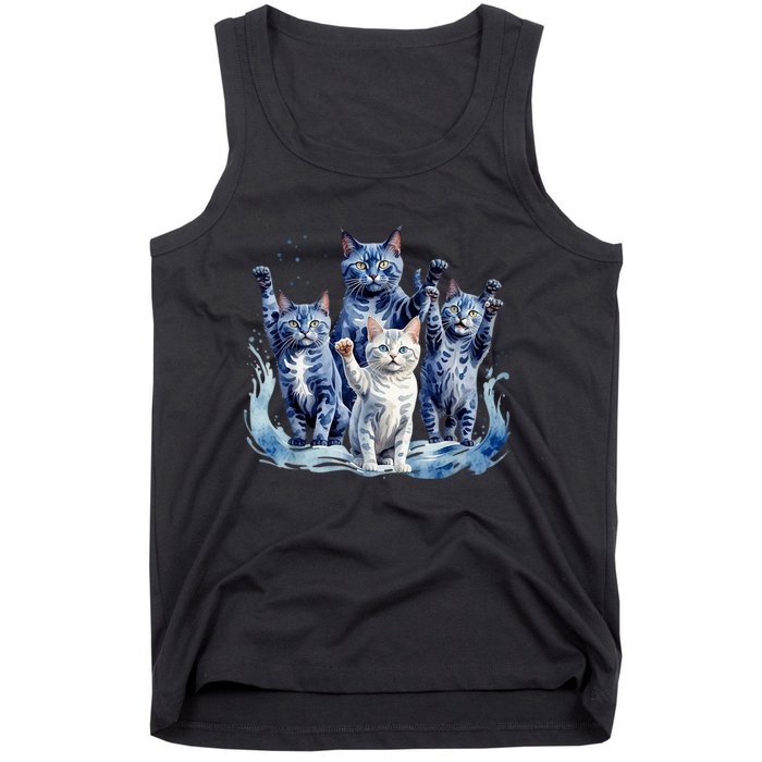 Kamala Harris Blue Cats Wave Funny For Cat Owners Tank Top