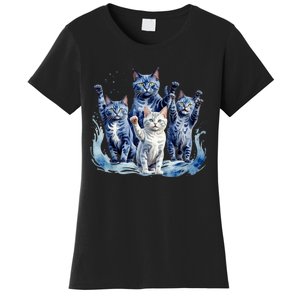 Kamala Harris Blue Cats Wave Funny For Cat Owners Women's T-Shirt