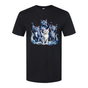 Kamala Harris Blue Cats Wave Funny For Cat Owners Softstyle CVC T-Shirt