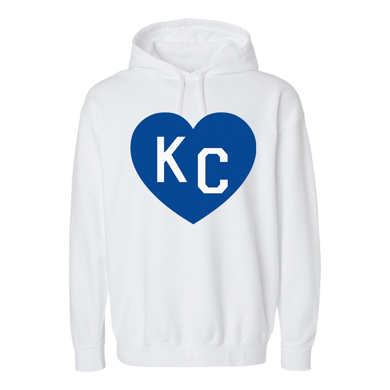 Kc Heart Blue Kansas City Garment-Dyed Fleece Hoodie