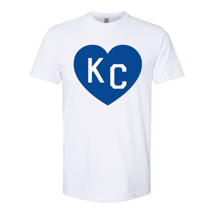 Kc Heart Blue Kansas City Softstyle CVC T-Shirt