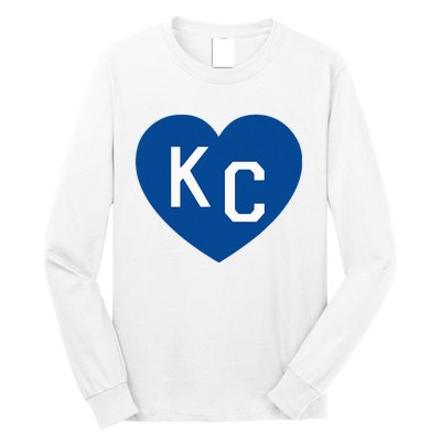 Kc Heart Blue Kansas City Long Sleeve Shirt