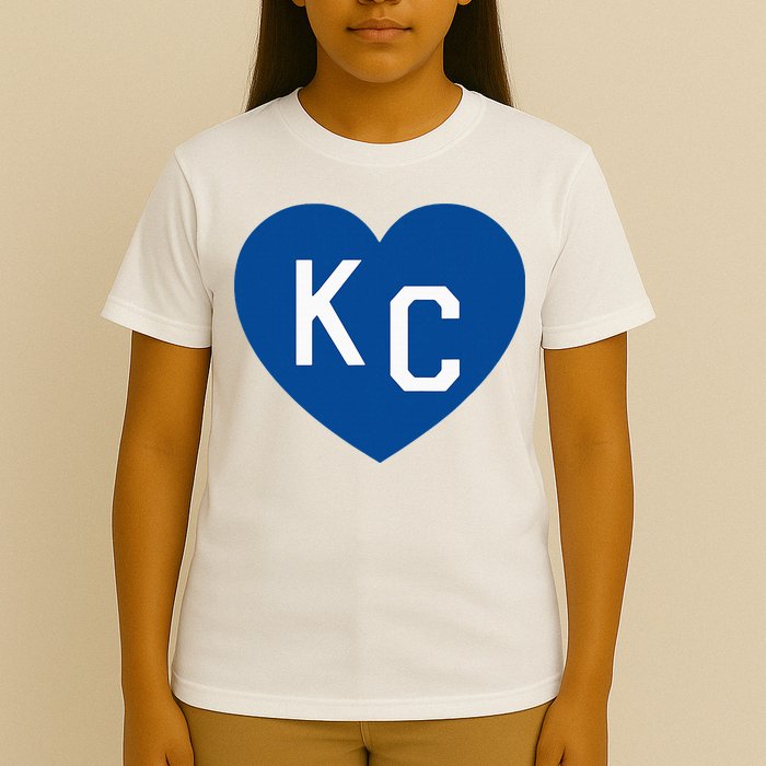 Kc Heart Blue Kansas City T-Shirt