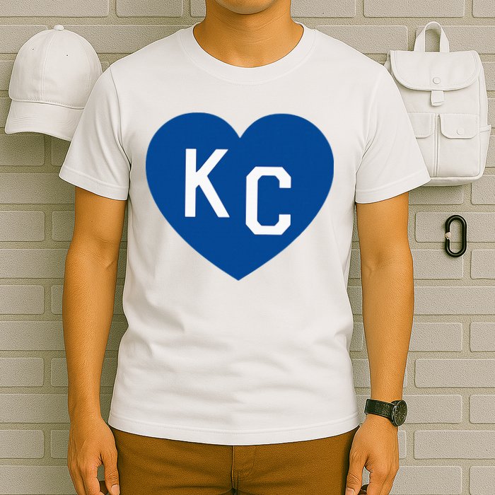 Kc Heart Blue Kansas City T-Shirt