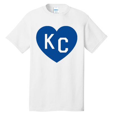 Kc Heart Blue Kansas City Tall T-Shirt