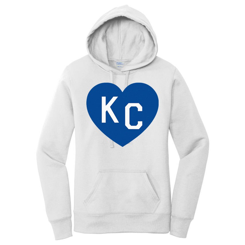 Kc Heart Blue Kansas City Women's Pullover Hoodie