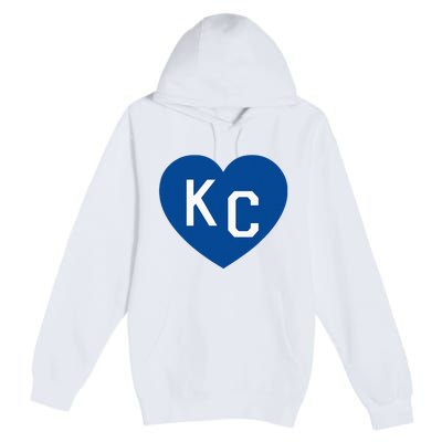 Kc Heart Blue Kansas City Premium Pullover Hoodie