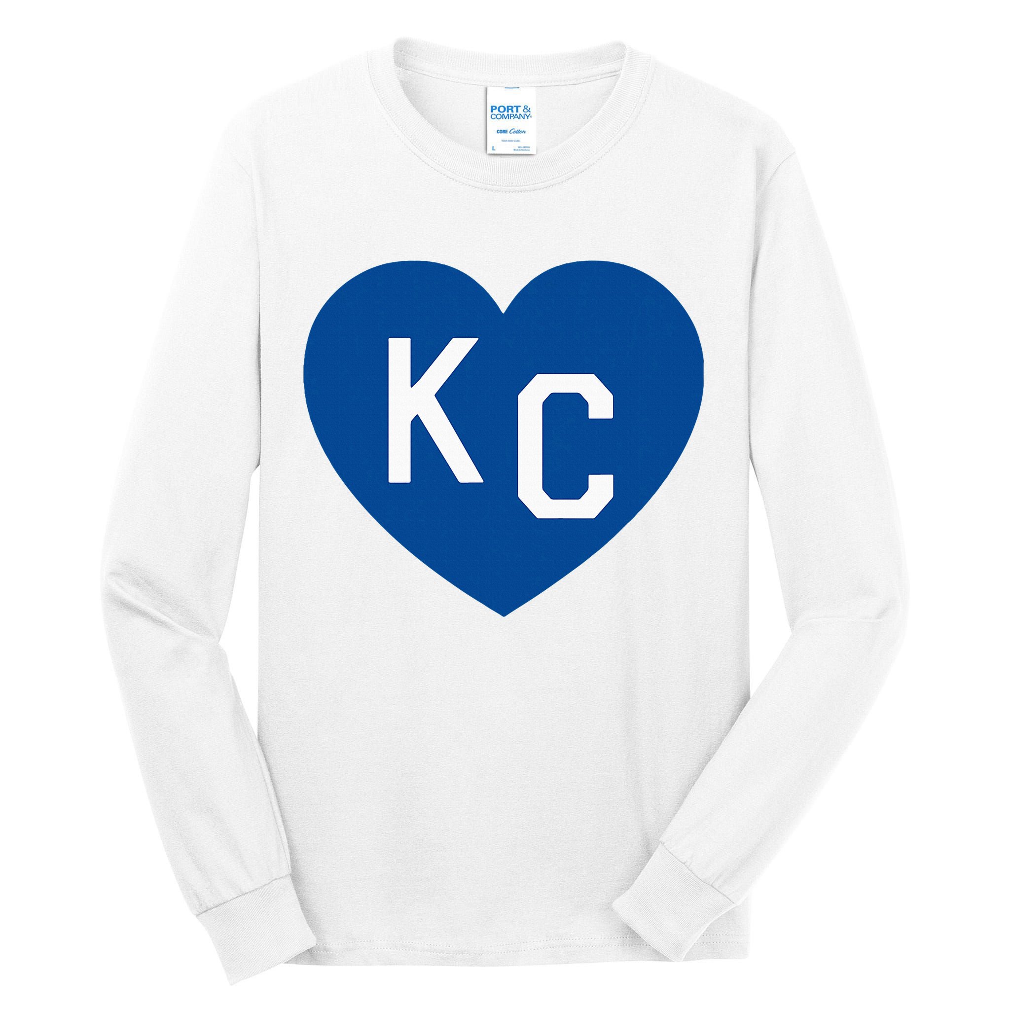 Kc Heart Blue Kansas City Tall Long Sleeve T-Shirt