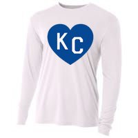 Kc Heart Blue Kansas City Cooling Performance Long Sleeve Crew