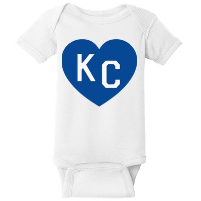 Kc Heart Blue Kansas City Baby Bodysuit