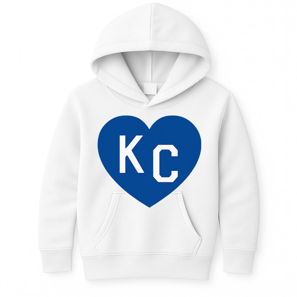 Kc Heart Blue Kansas City Kids Hoodie