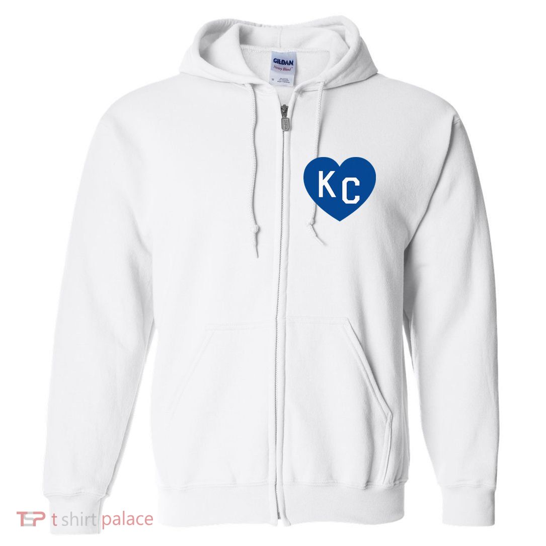 Kc Heart Blue Kansas City Full Zip Hoodie