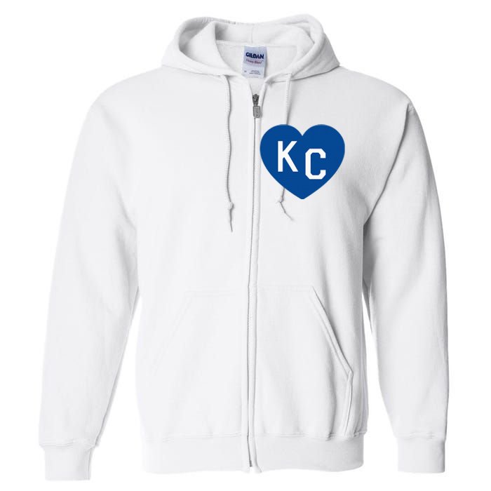 Kc Heart Blue Kansas City Full Zip Hoodie