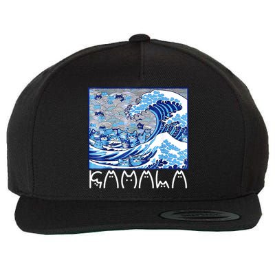 Kamala Harris Blue Cats Wave Funny Cat Wool Snapback Cap