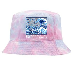 Kamala Harris Blue Cats Wave Funny Cat Tie-Dyed Bucket Hat