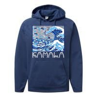 Kamala Harris Blue Cats Wave Funny Cat Performance Fleece Hoodie