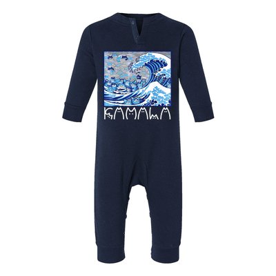 Kamala Harris Blue Cats Wave Funny Cat Infant Fleece One Piece