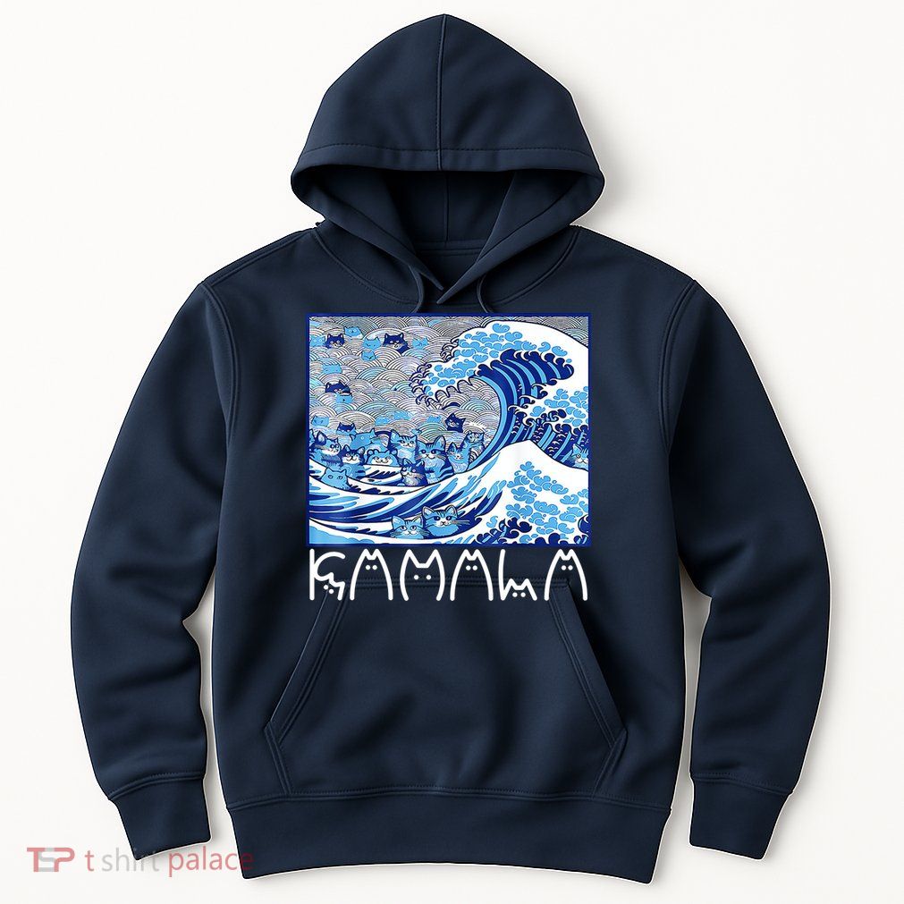 Kamala Harris Blue Cats Wave Funny Cat Hoodie