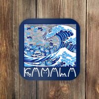 Kamala Harris Blue Cats Wave Funny Cat Coaster