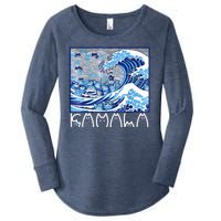 Kamala Harris Blue Cats Wave Funny Cat Women's Perfect Tri Tunic Long Sleeve Shirt