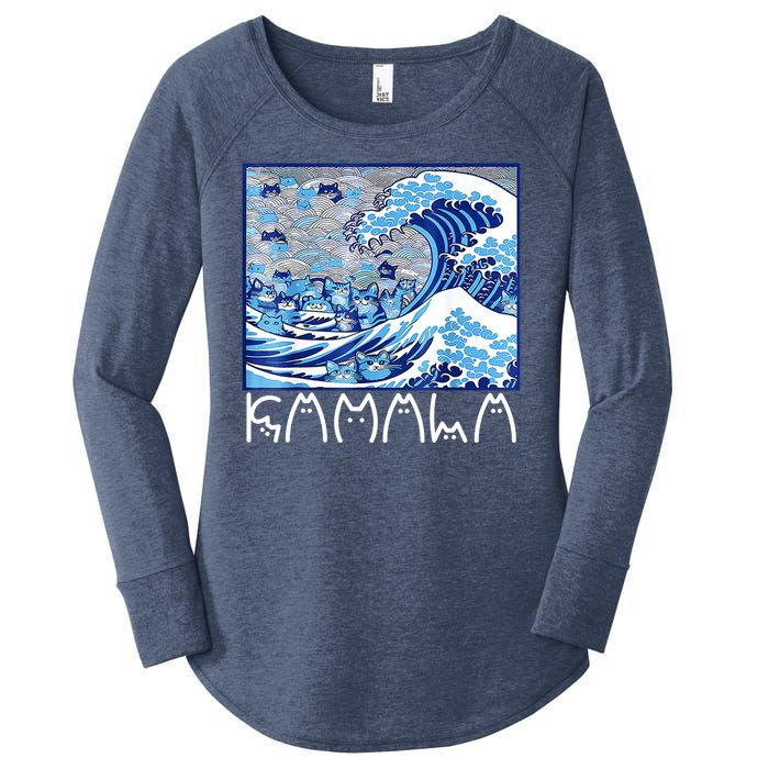 Kamala Harris Blue Cats Wave Funny Cat Women's Perfect Tri Tunic Long Sleeve Shirt