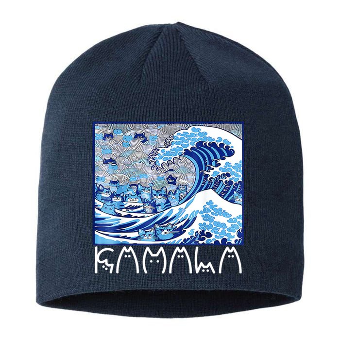 Kamala Harris Blue Cats Wave Funny Cat Sustainable Beanie