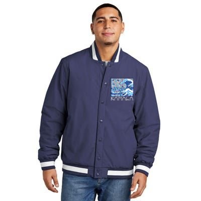 Kamala Harris Blue Cats Wave Funny Cat Insulated Varsity Jacket