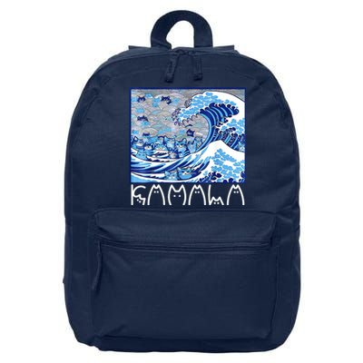 Kamala Harris Blue Cats Wave Funny Cat 16 in Basic Backpack