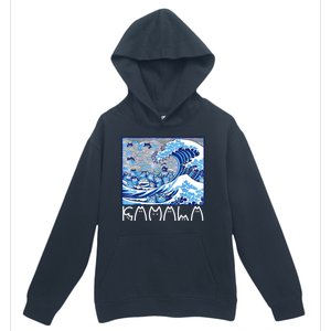 Kamala Harris Blue Cats Wave Funny Cat Urban Pullover Hoodie