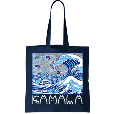 Kamala Harris Blue Cats Wave Funny Cat Tote Bag