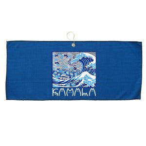 Kamala Harris Blue Cats Wave Funny Cat Large Microfiber Waffle Golf Towel