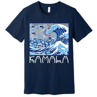 Kamala Harris Blue Cats Wave Funny Cat Premium T-Shirt