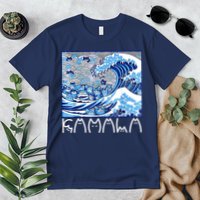 Kamala Harris Blue Cats Wave Funny Cat Premium T-Shirt