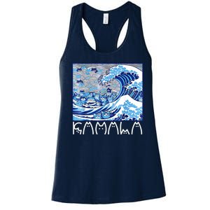 Kamala Harris Blue Cats Wave Funny Cat Women's Racerback Tank