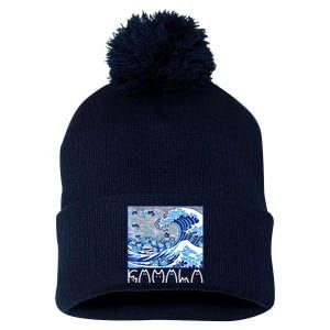 Kamala Harris Blue Cats Wave Funny Cat Pom Pom 12in Knit Beanie