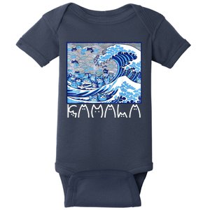 Kamala Harris Blue Cats Wave Funny Cat Baby Bodysuit