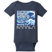 Kamala Harris Blue Cats Wave Funny Cat Baby Bodysuit