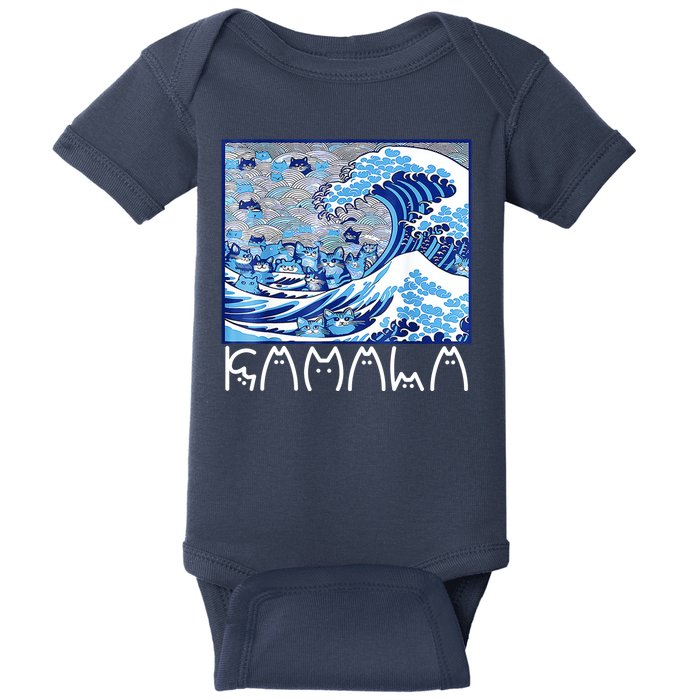 Kamala Harris Blue Cats Wave Funny Cat Baby Bodysuit