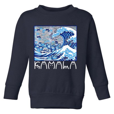 Kamala Harris Blue Cats Wave Funny Cat Toddler Sweatshirt