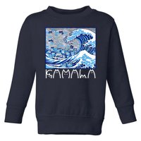 Kamala Harris Blue Cats Wave Funny Cat Toddler Sweatshirt